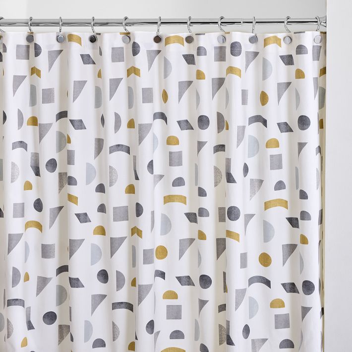 MidCentury Geo Shower Curtain West Elm