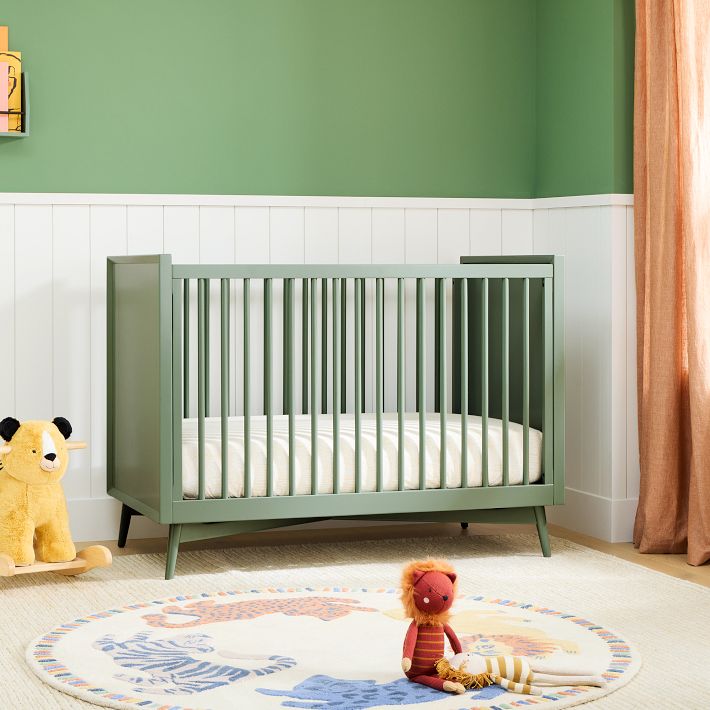 Mid-Century Painted Convertible Crib | West Elm