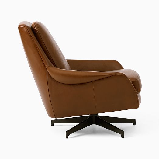 Lottie Leather Swivel Chair West Elm