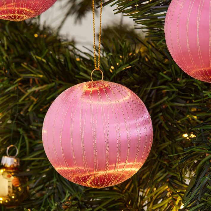 Vintage Satin Ball Ornament (Set of 3) West Elm