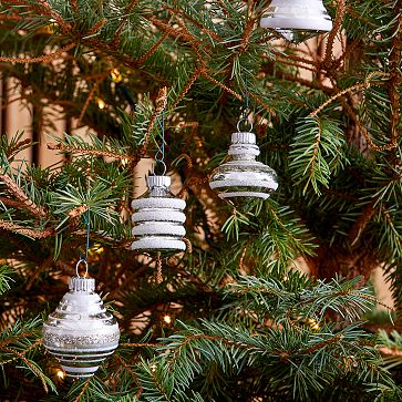 Shiny-Brite™ White Ornaments (Set of 12) | West Elm