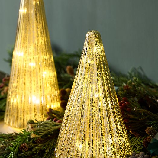 Light-Up Gold Mercury Trees | West Elm