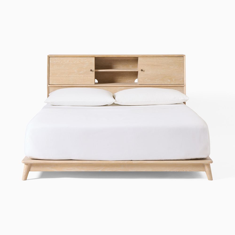 MidCentury Headboard Storage Platform Bed West Elm