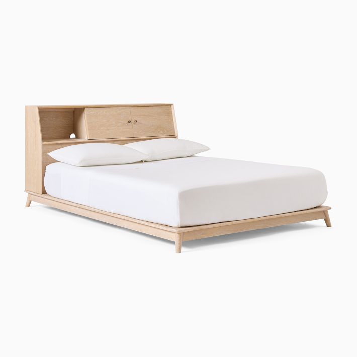 MidCentury Headboard Storage Platform Bed West Elm