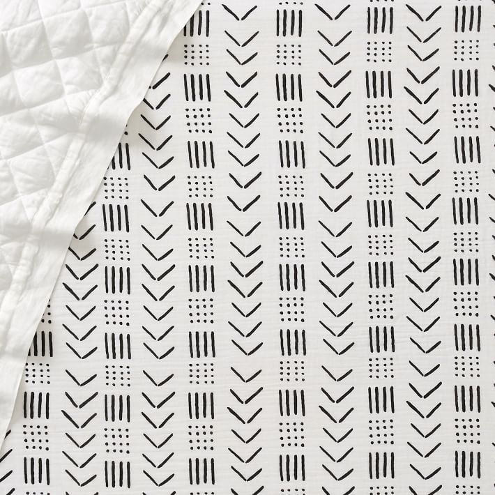 Organic Muslin Mudcloth Print Crib Fitted Sheet West Elm