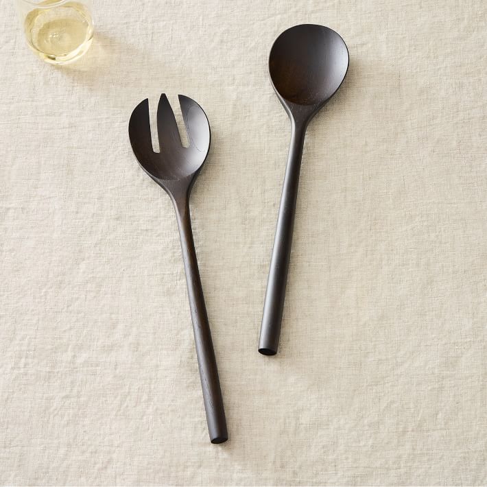 Ebony Teak Wood Serving Utensils (Set of 2) West Elm