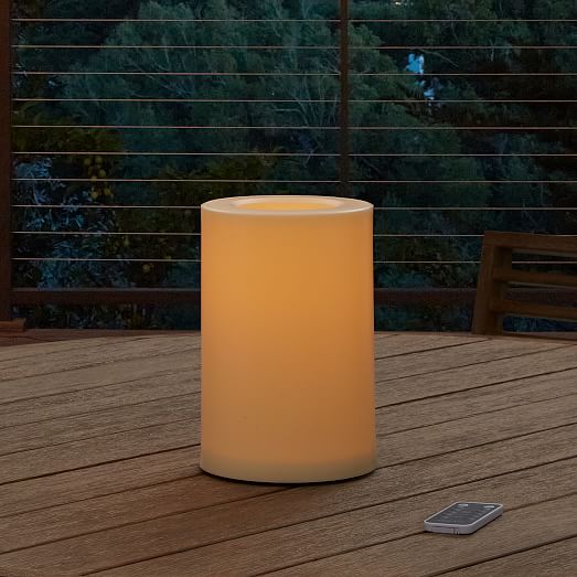 Outdoor Flickering Flameless Pillar Candles West Elm