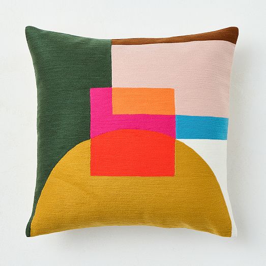 Half Moon Layered Blocks Pillow Cover | West Elm