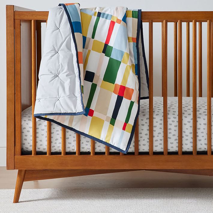 Brushstroke Dot Crib Fitted Sheet West Elm