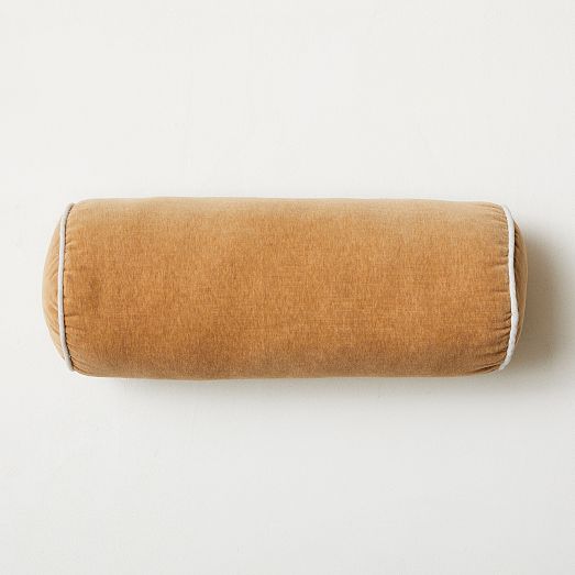 Classic Cotton Velvet Bolster Pillow West Elm