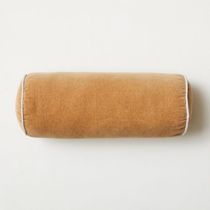 Classic Cotton Velvet Bolster Pillow West Elm