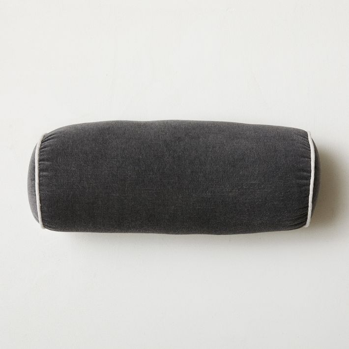 Classic Cotton Velvet Bolster Pillow West Elm