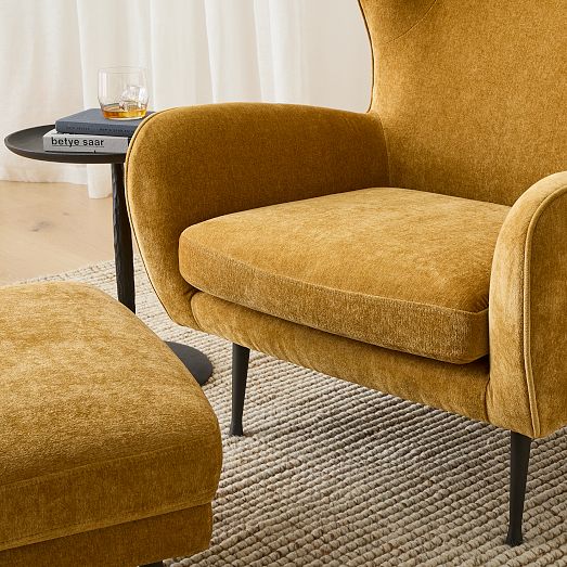 Lucia Ottoman Metal Legs West Elm