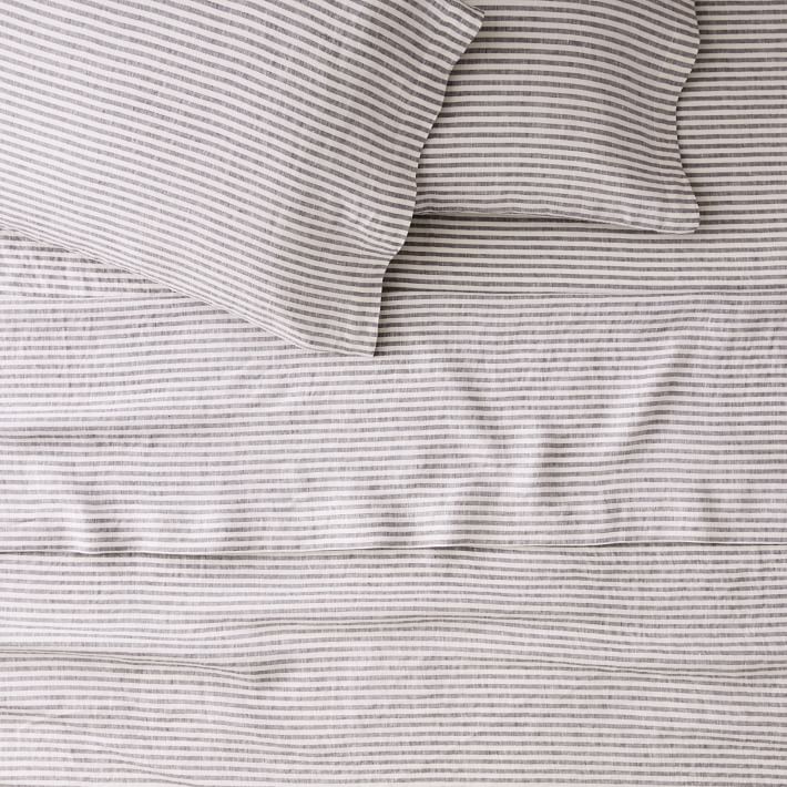European Flax Linen Classic Stripe Sheet Set West Elm
