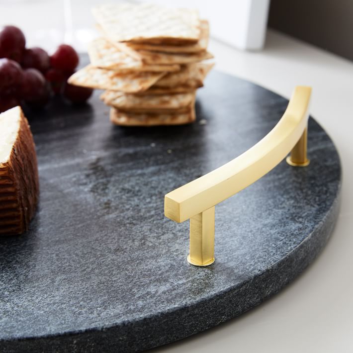 Brass & Black Marble Cheese Boards West Elm