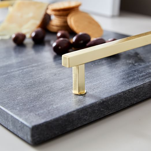 Brass & Black Marble Cheese Boards West Elm