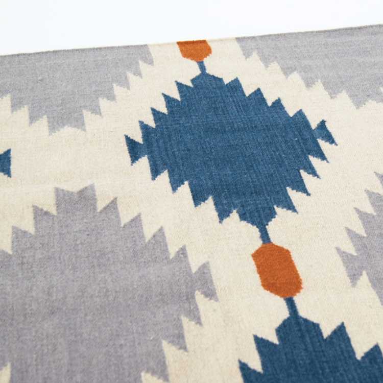 Phoenix Wool Dhurrie Rug Regal Blue West Elm