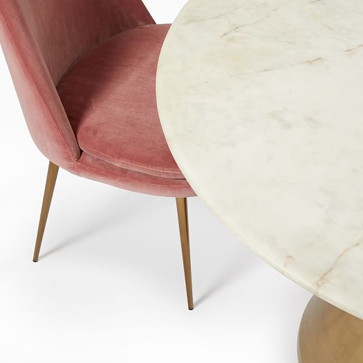 Silhouette Pedestal Round Dining Table & Finley Chair Set West Elm