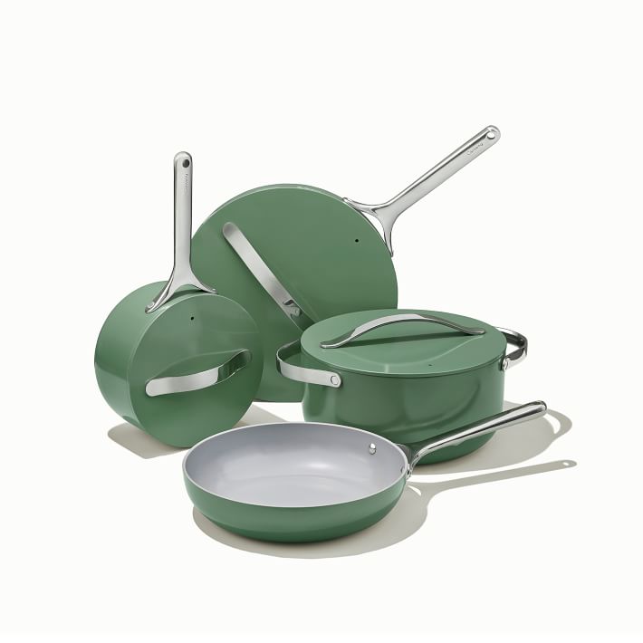 Caraway Ceramic NonStick Cookware & Storage Set Sage West Elm