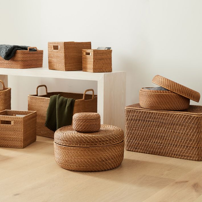 Modern Weave Rattan Baskets West Elm