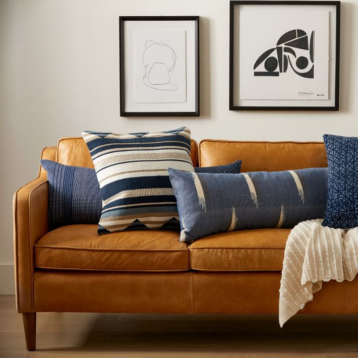 Oval Ikat Lumbar Pillow Cover West Elm