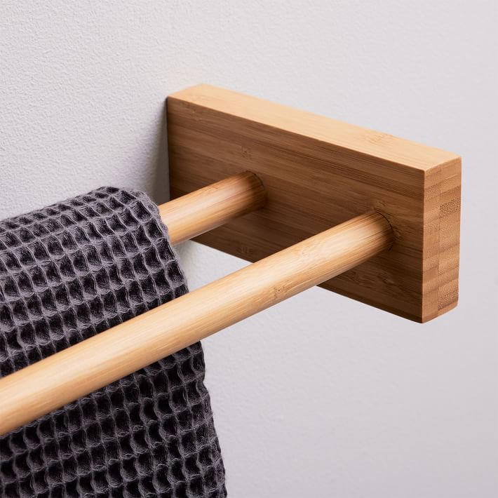 Brockton Bamboo Double Towel Bar West Elm