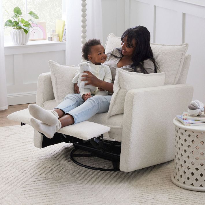 Paxton Pillow Manual & Power Swivel Glider Recliner West Elm