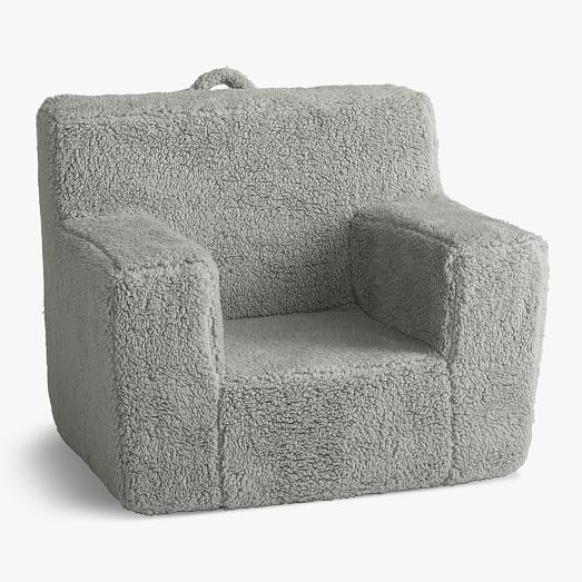 Modern Anywhere Chair Cozy Shearling West Elm   Anywhere Chair Sherpa Slipcover C 