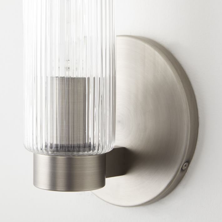 Fluted Glass Indoor/Outdoor Sconce (3") West Elm