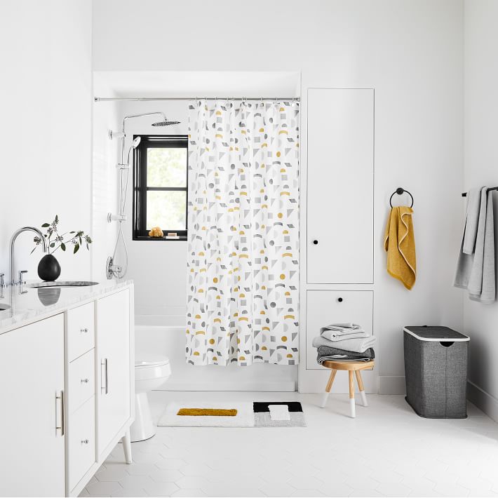 MidCentury Geo Shower Curtain West Elm