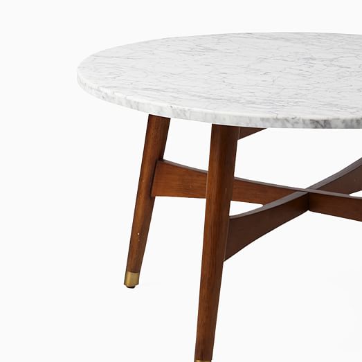 Reeve MidCentury Round Coffee Table & 2 Side Tables Set Modern