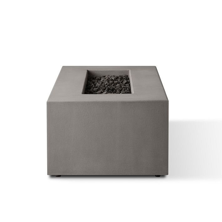 Tall 60" Rectangle Outdoor Concrete Fire Table West Elm