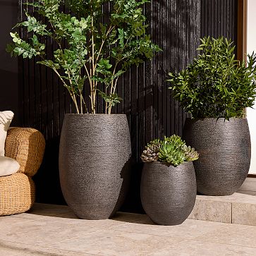 Curved Ficonstone Indoor/Outdoor Planters | West Elm