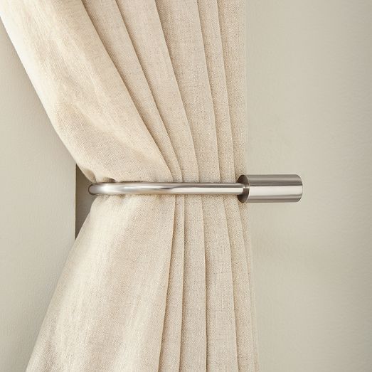 Oversized Curtain Rod Tiebacks Brushed Nickel West Elm