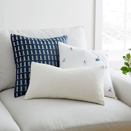 Embroidered Ski Slope Pillow Cover West Elm