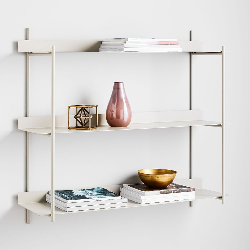 Floating Lines Metal Wall Shelf - 3-Tiered