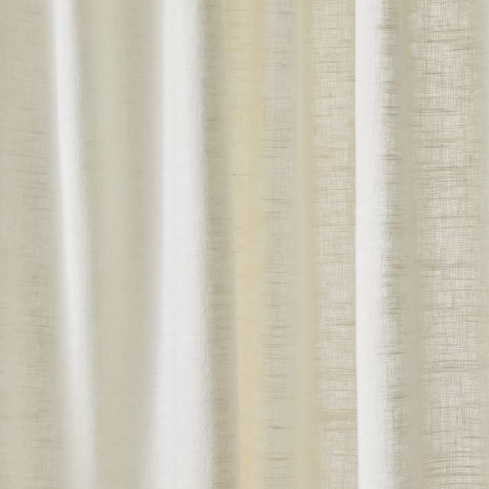 Textured Luxe Linen Curtain - Alabaster | West Elm