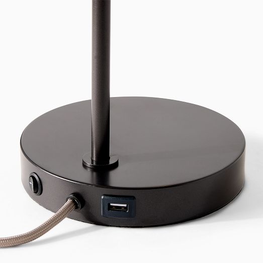 Staggered Glass USB Table Lamp Clear Modern Light Fixtures West Elm