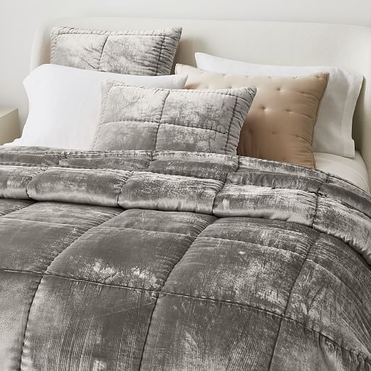 gray velvet comforter