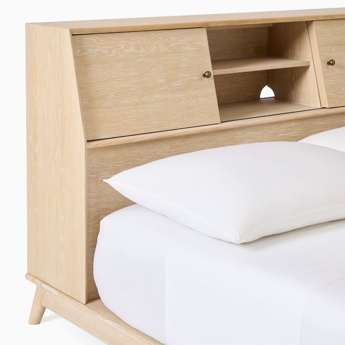 MidCentury Headboard Storage Platform Bed West Elm
