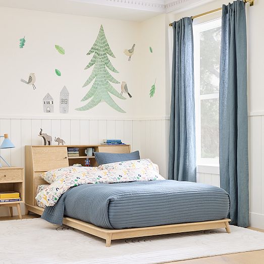 MidCentury Headboard Storage Platform Bed West Elm