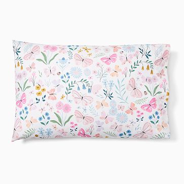 Organic Wildflower Butterfly Pillowcase Set | West Elm