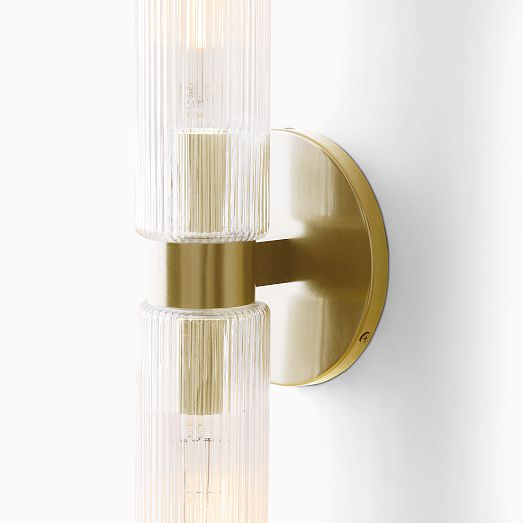 Fluted Double Long Indoor/Outdoor Sconce (3") West Elm