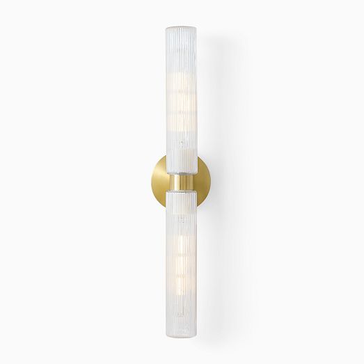 Fluted Double Long Indoor/Outdoor Sconce (3") West Elm