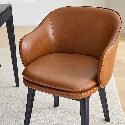 Wayne Leather Dining Arm Chair West Elm