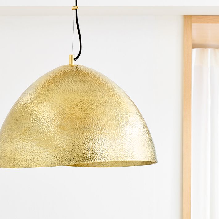 Hammered Metal Pendant (22") West Elm