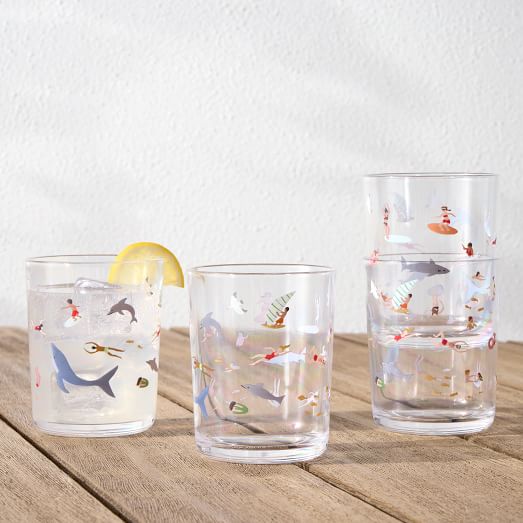 Summer Activities Acrylic Drinking Glasses (Set of 4) | West Elm