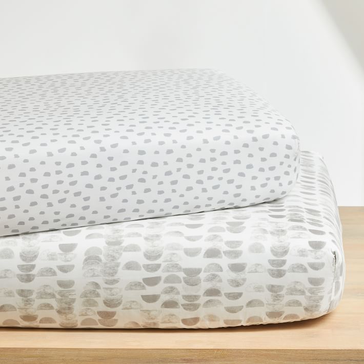 Brushstroke Dot Crib Fitted Sheet West Elm