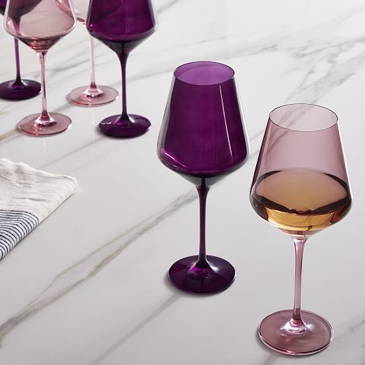 Estelle Colored Glass Stemmed Wine Glass (Set of 6) West Elm