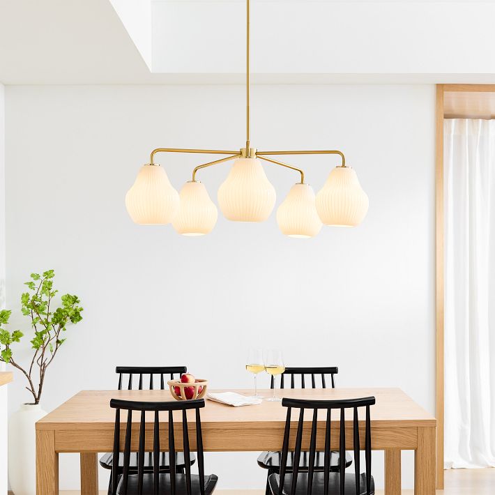 Sculptural 5-Light Ribbed Chandelier | West Elm